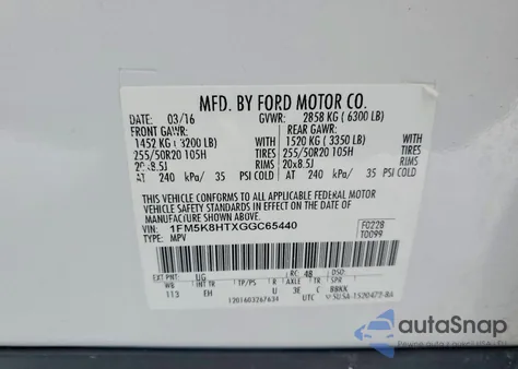 2016 Ford Explorer Platinum from USA, damaged, VIN 1FM5K8HTXGGC65440